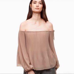 Off the shoulder pleated top